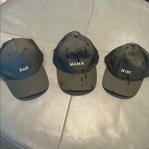 LC Lauren Conrad Dark Green Family Cap Trio NWOT